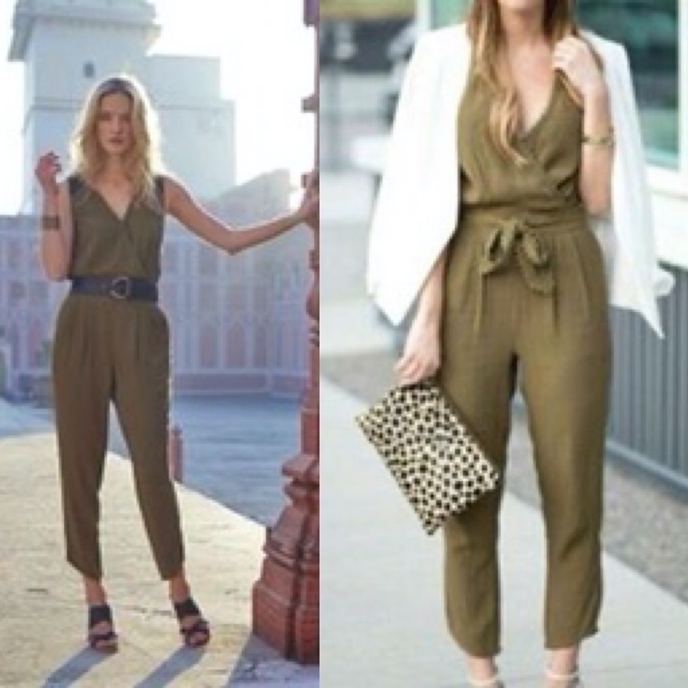 Anthropologie Leifsdottir Olive/Black Jumpsuit  2